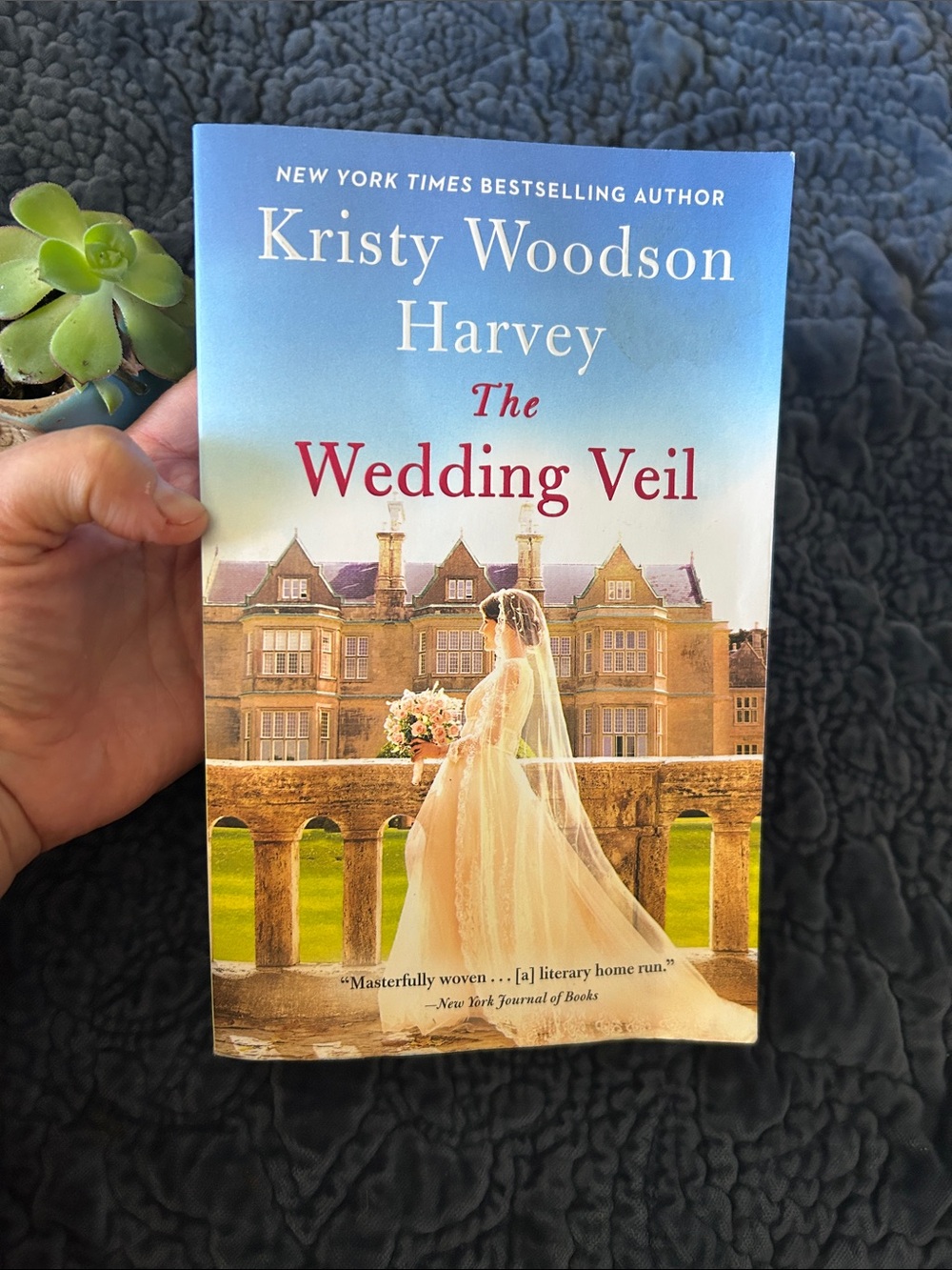 Kristy Woodson Harvey "The Wedding Veil" Paperback - Blue & Cream Cover